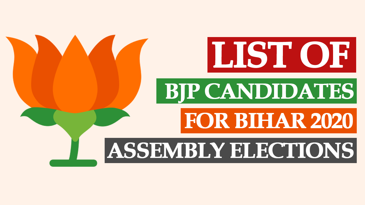 Bihar BJP Candidate List 2020 for Vidhan Sabha Election