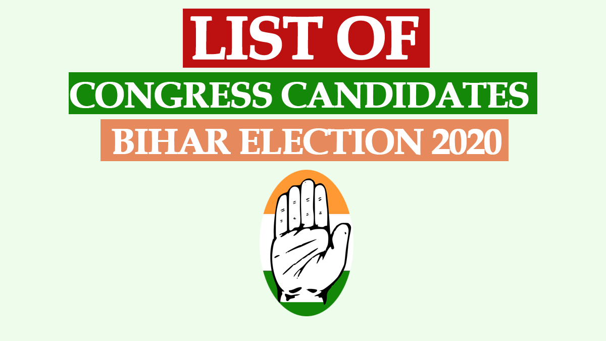 Congress Candidate List Bihar Assembly Election 2020