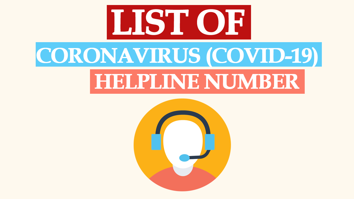 Coronavirus Helpline Number List India (State Wise)