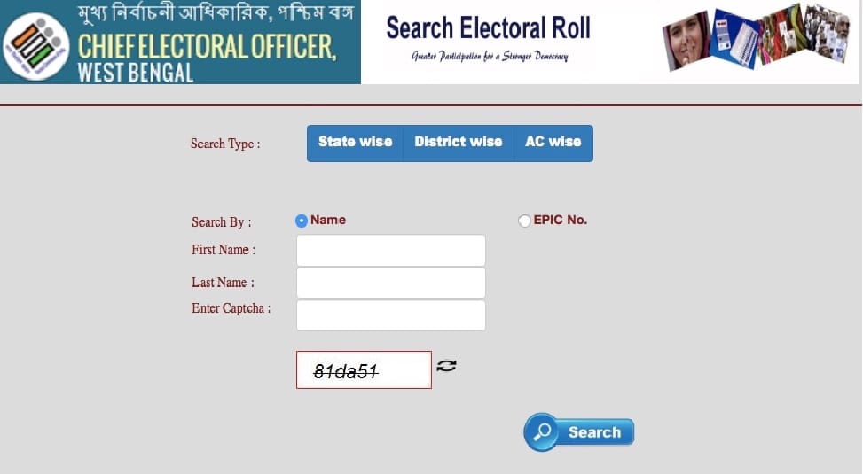 WB Voter List Search By Name