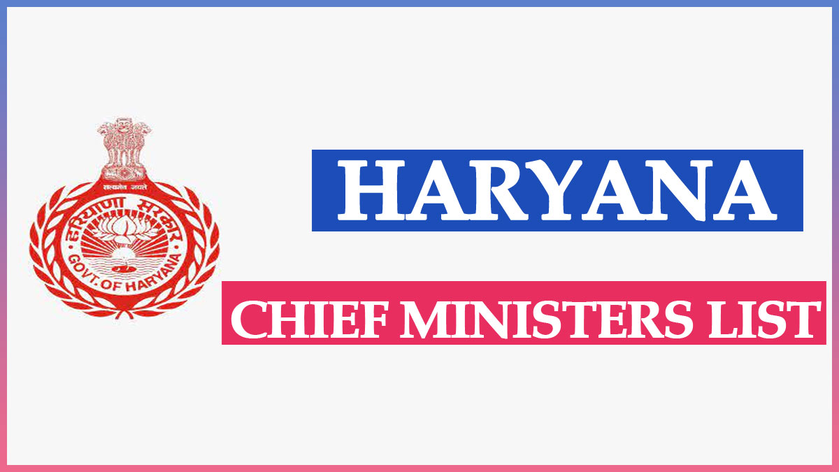 Haryana Chief Ministers List With Party Name