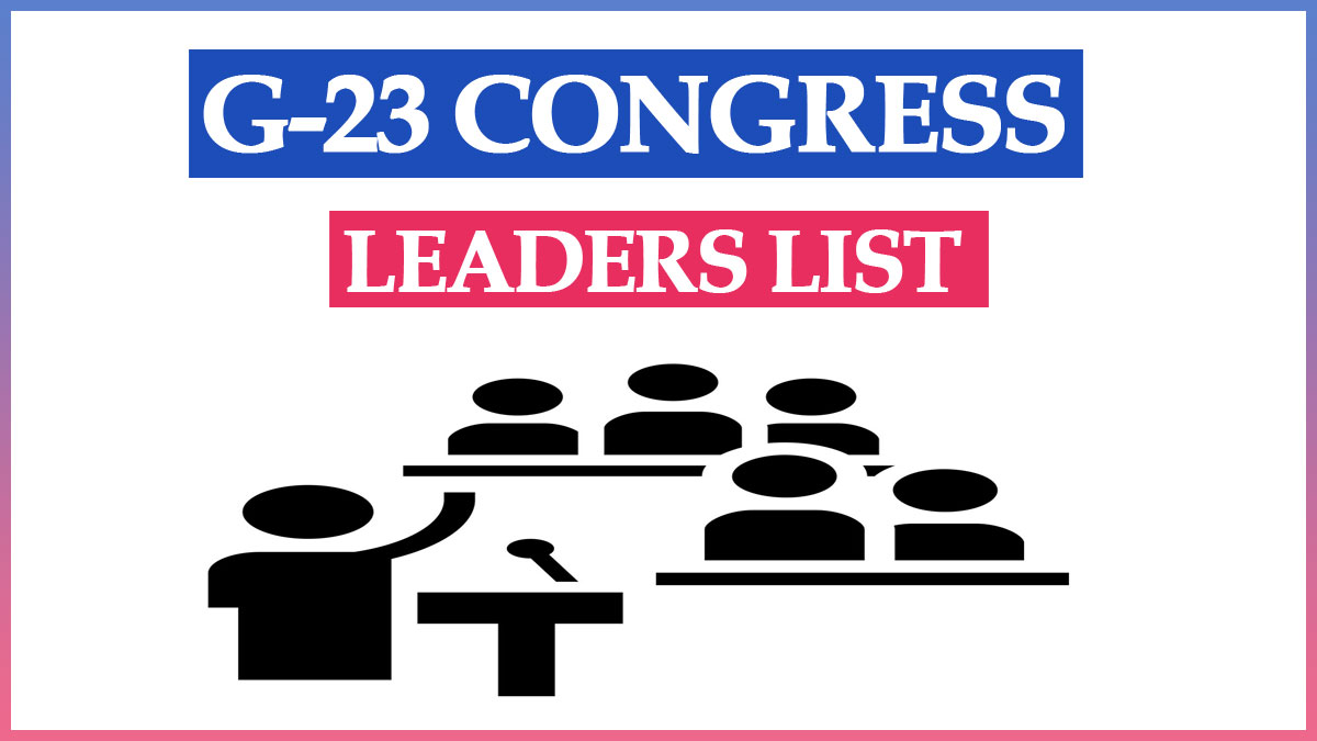 G23 Congress List | G23 Congress Leaders Name List