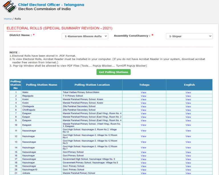 Telangana Voter List 2024 PDF Search By Name