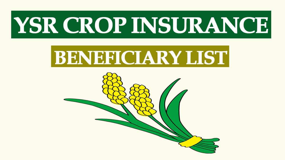 YSR Crop Insurance Beneficiary List 2022 | AP Crop Free Insurance Scheme Status
