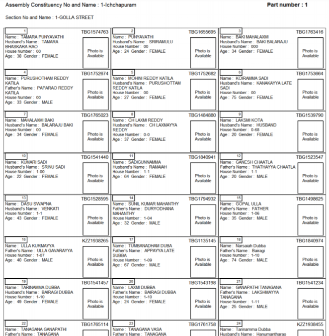 CEO AP Voter List PDF Download
