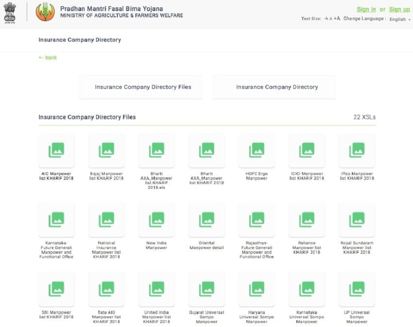 pmfby insurance company directory