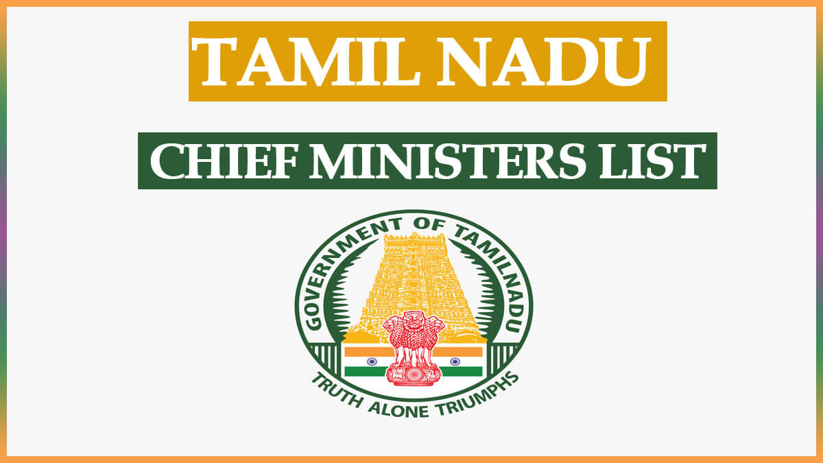 Tamil Nadu Chief Ministers List 1947 to 2023 in Tamil