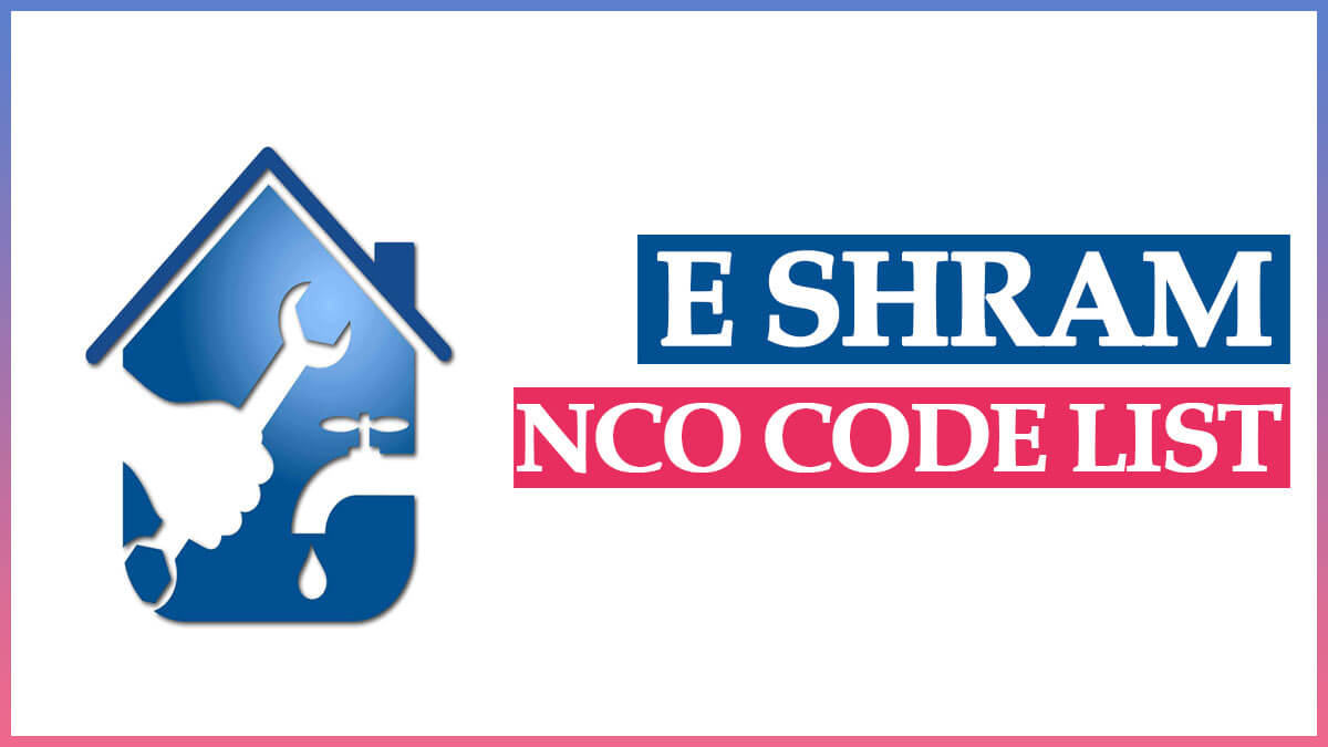 E Shram NCO Code List