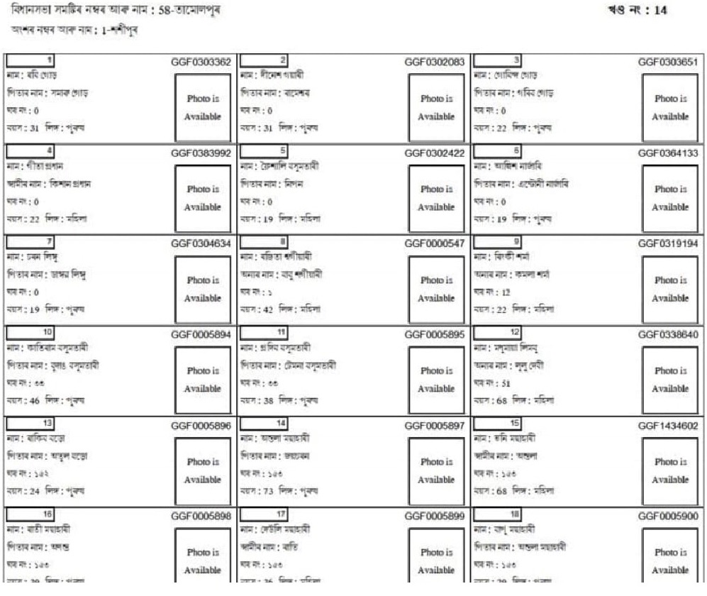 Voter List Assam 2024 PDF Download | Voter ID Search By Name