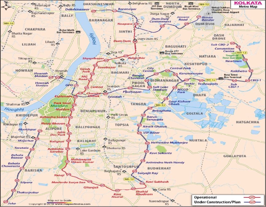 Kolkata Metro Map 