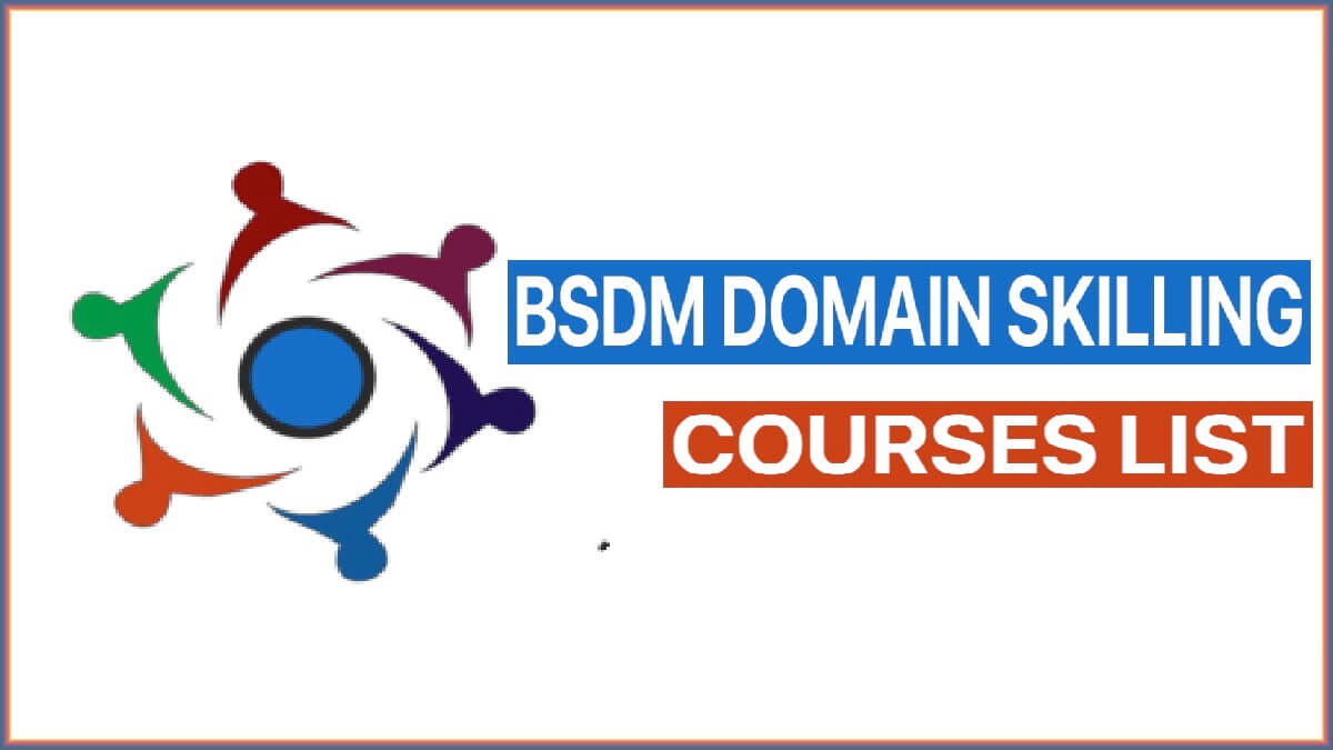 BSDM Domain Skills List |Approved Courses Under Bihar Skill Development Mission