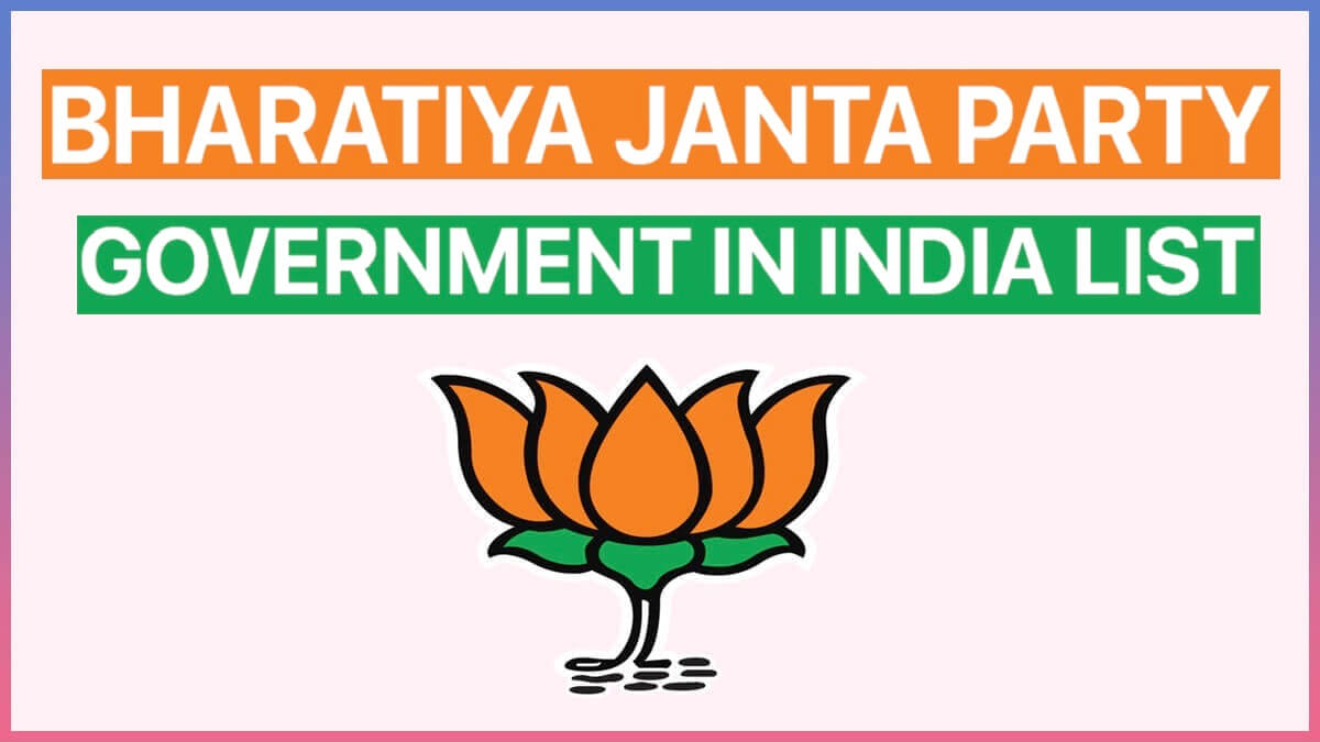 BJP Government in India State Wise List 2023