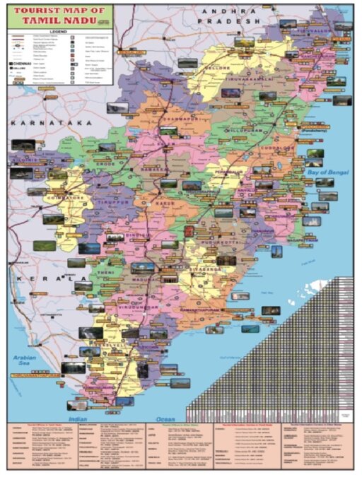 Tourist Map of Tamil Nadu