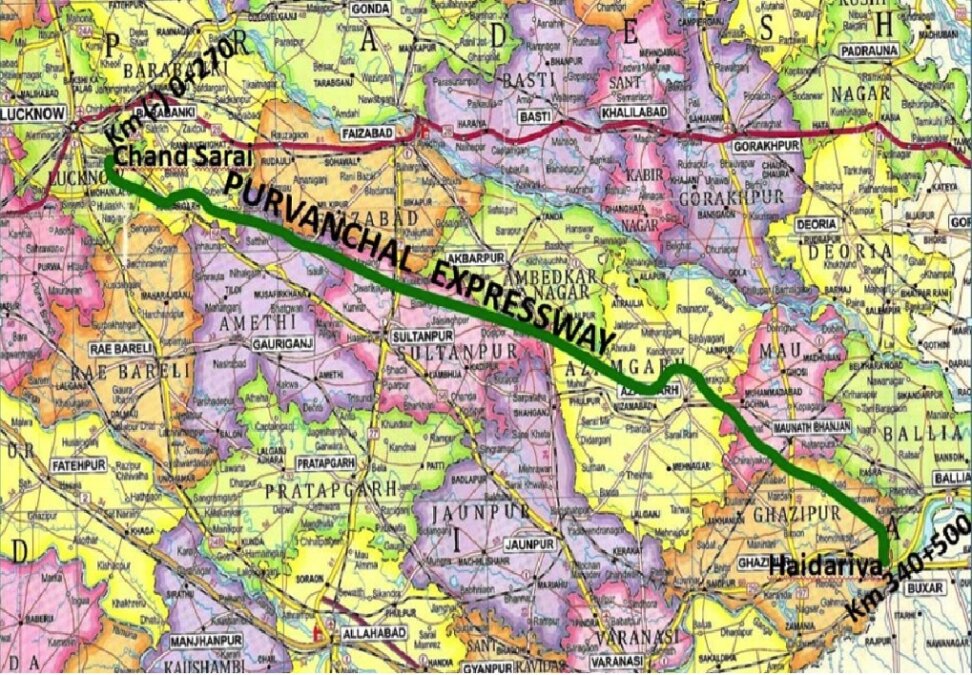 Purvanchal Expressway Map