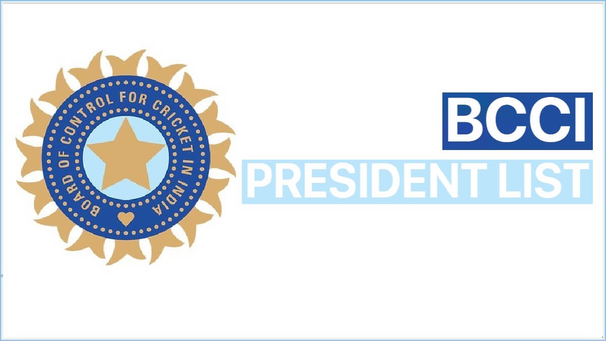 BCCI President List From 1928 To 2022