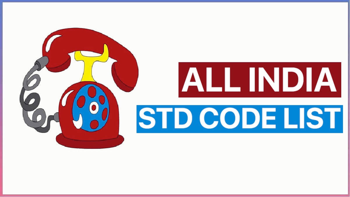 All India STD Code List (State Wise) PDF