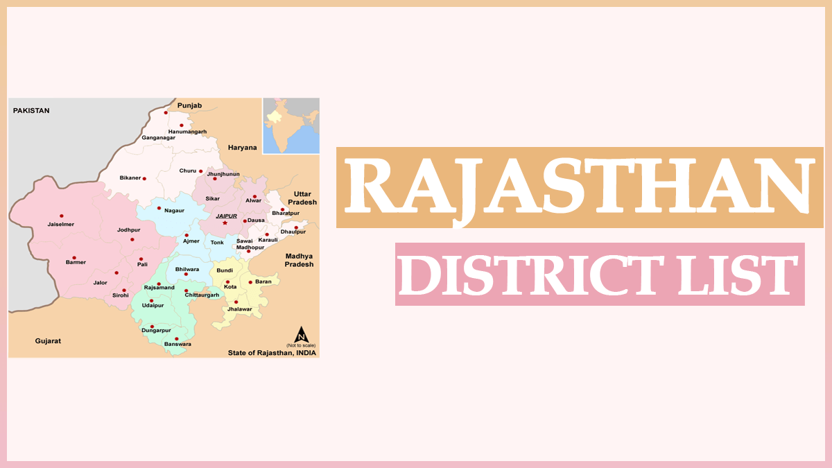 Rajasthan District List 2022 with Divisions and other details