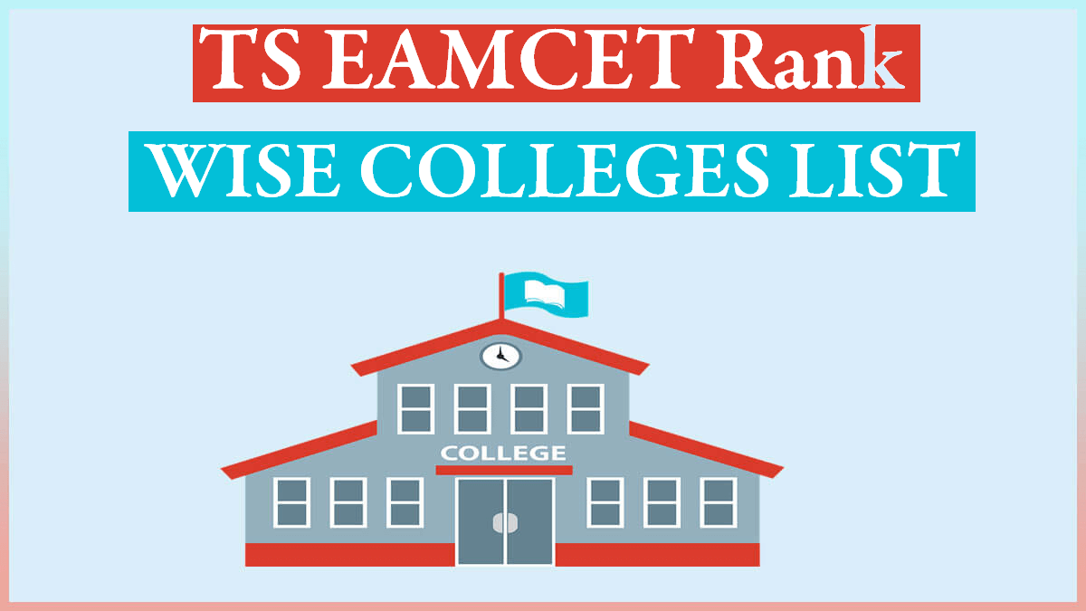 TS EAMCET Rank Wise Colleges List 2022 PDF