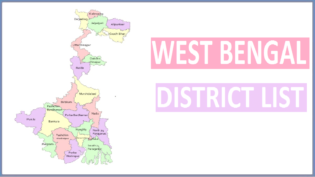 West Bengal District List 2022