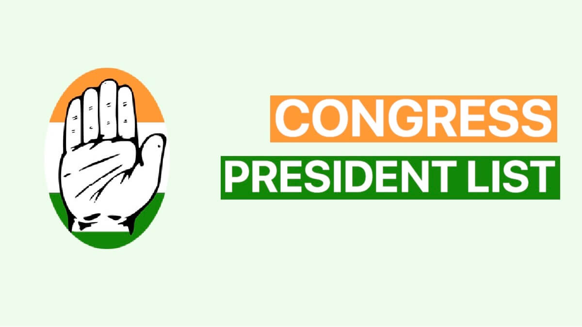 Congress President List From 1885 to 2023