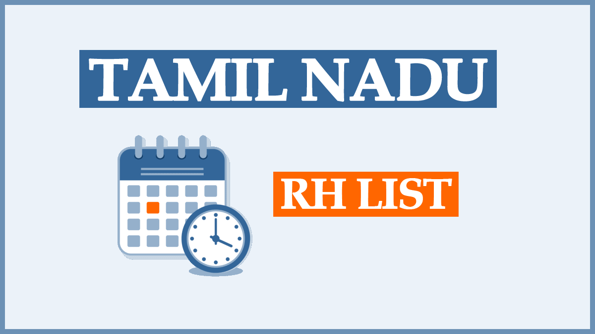 Tamil Nadu Government Restricted Holidays RH List 2024 PDF