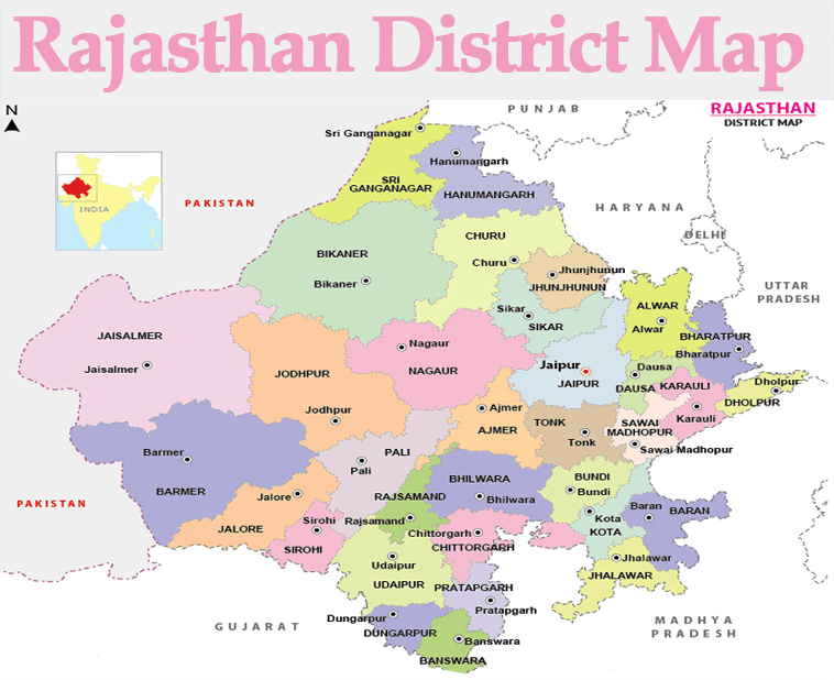 Rajasthan District List 2024 with Divisions Name New District in