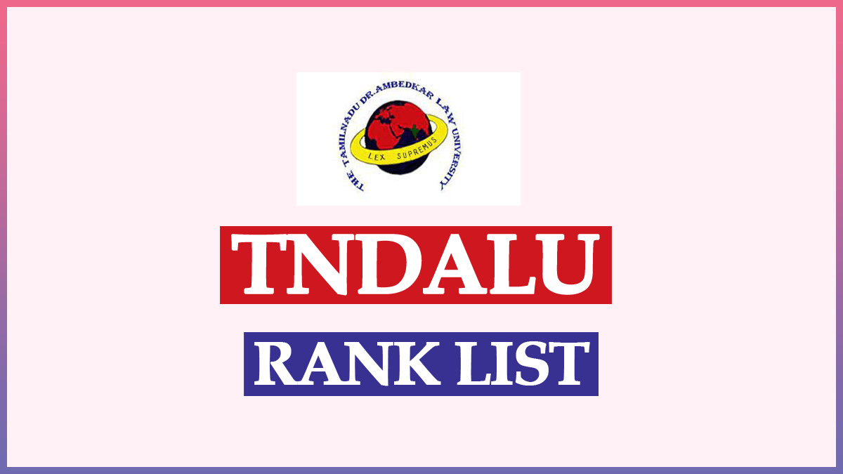 TNDALU Rank List