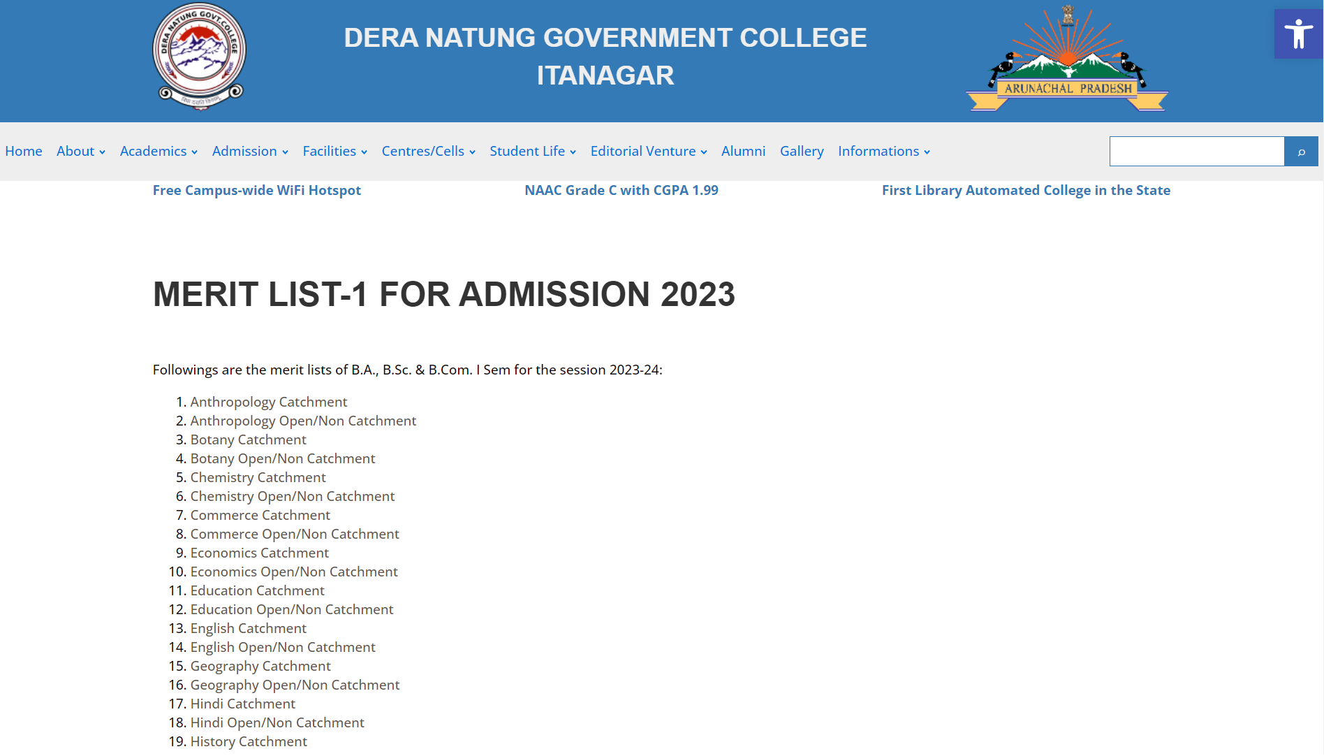 DNGC Merit List 1
