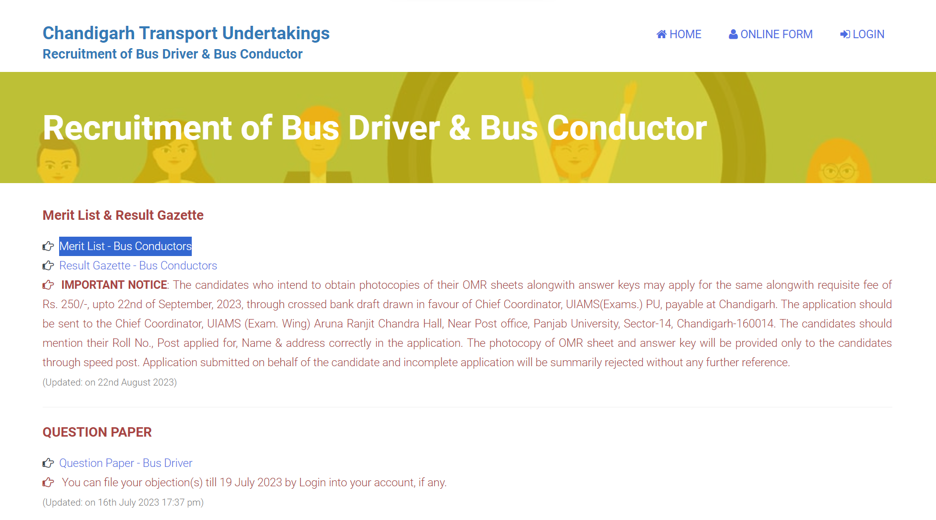 CTU Conductor Merit List