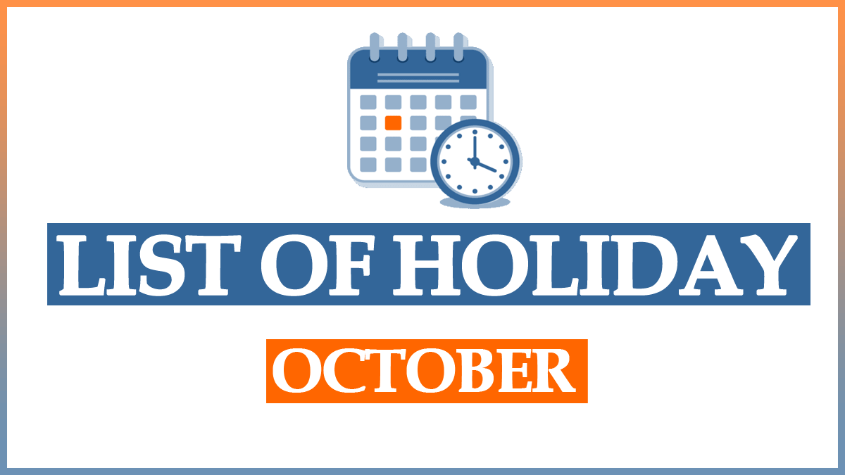 List of Holidays in October