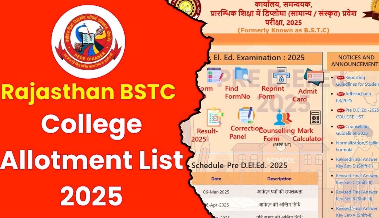 Rajasthan BSTC College Allotment List