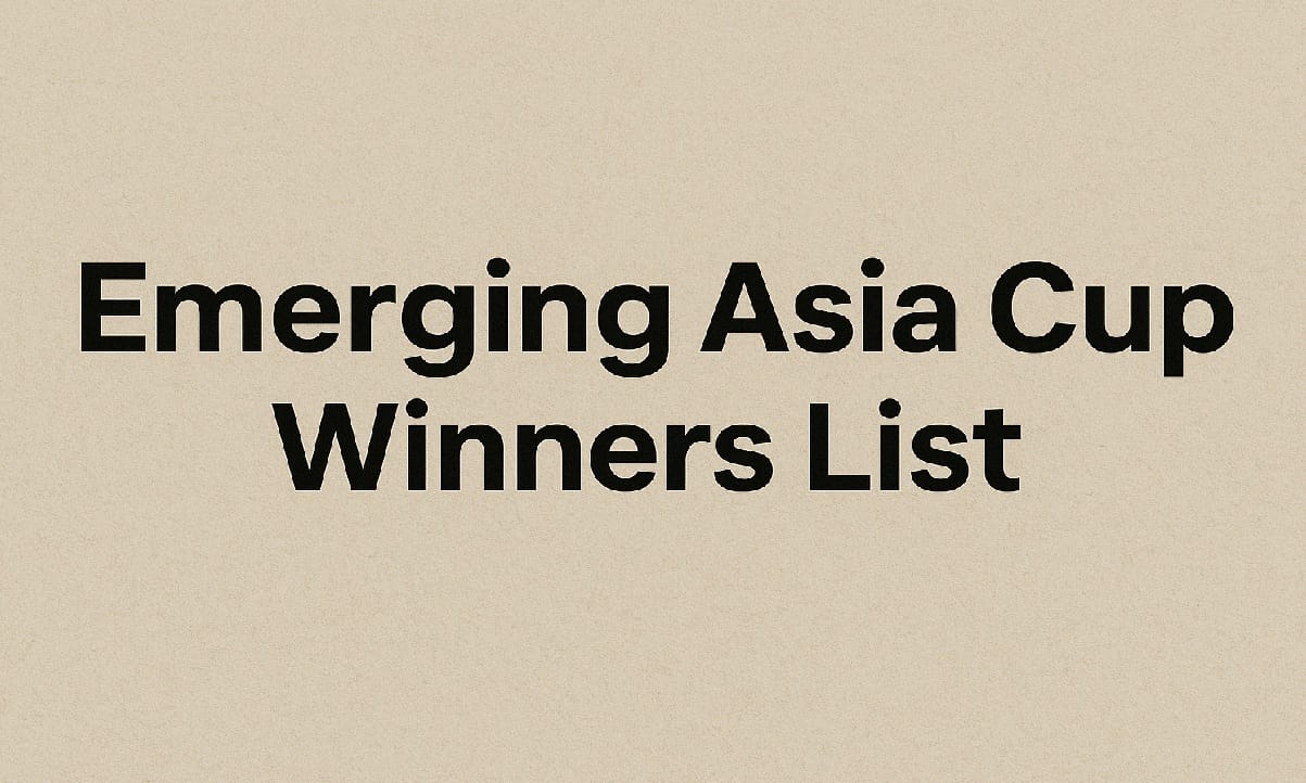 Emerging Asia Cup Winners List