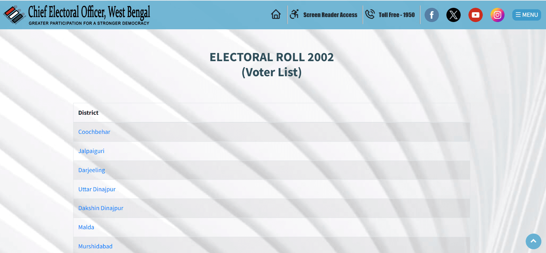 Electoral Roll 2002 Voter List WB 