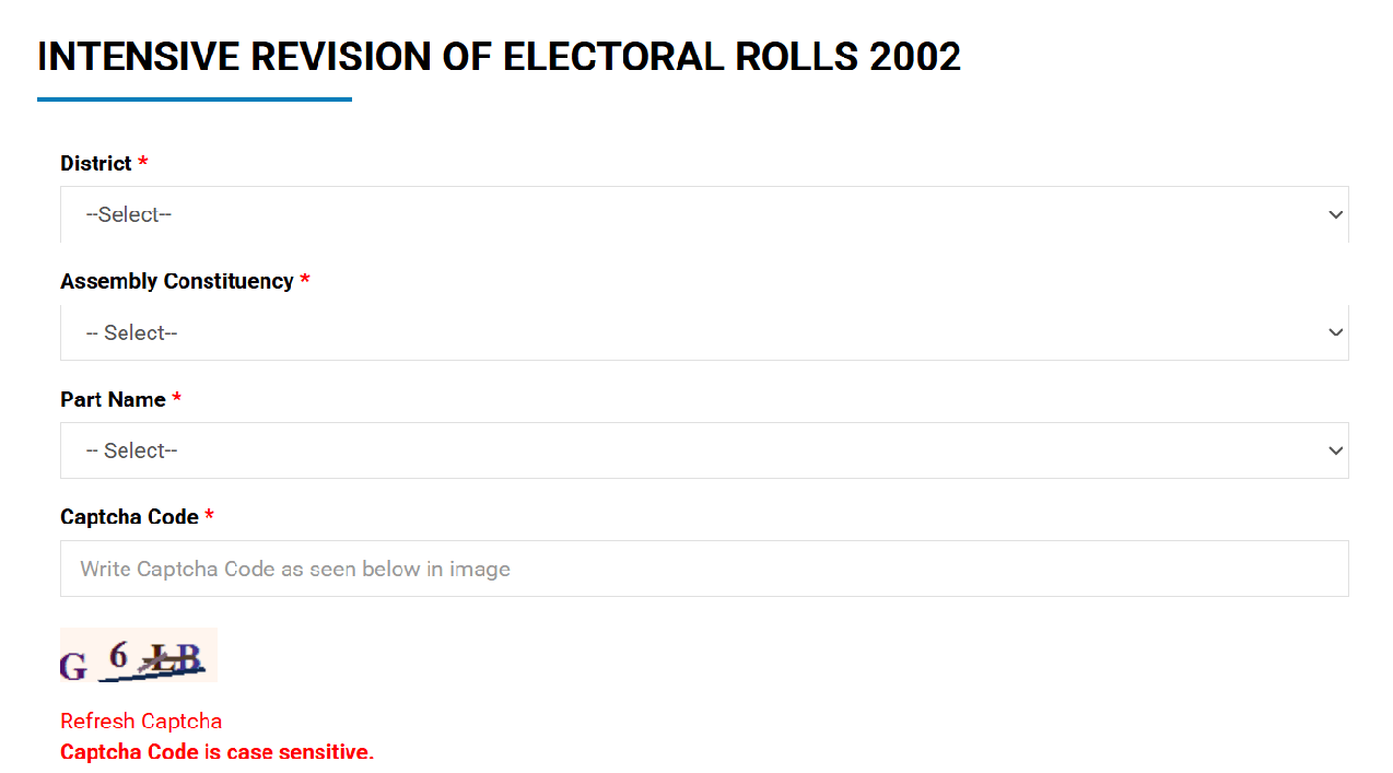 Electoral Rolls 2002