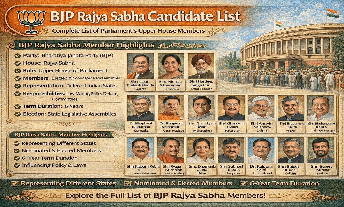BJP Rajya Sabha Candidates List