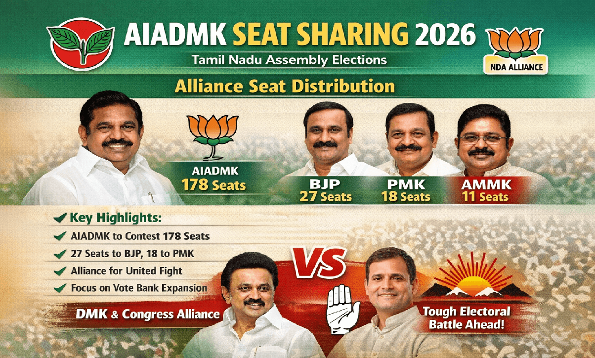 AIADMK Seat Sharing List
