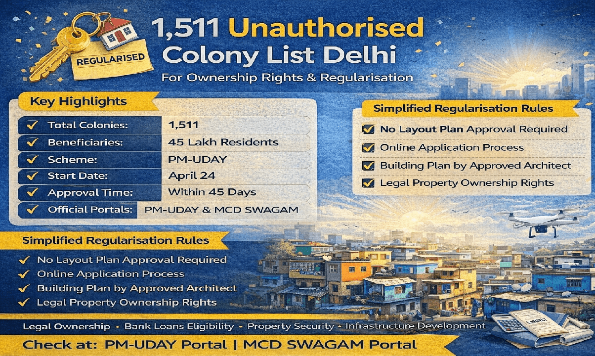 1511 Unauthorised Colony List Delhi