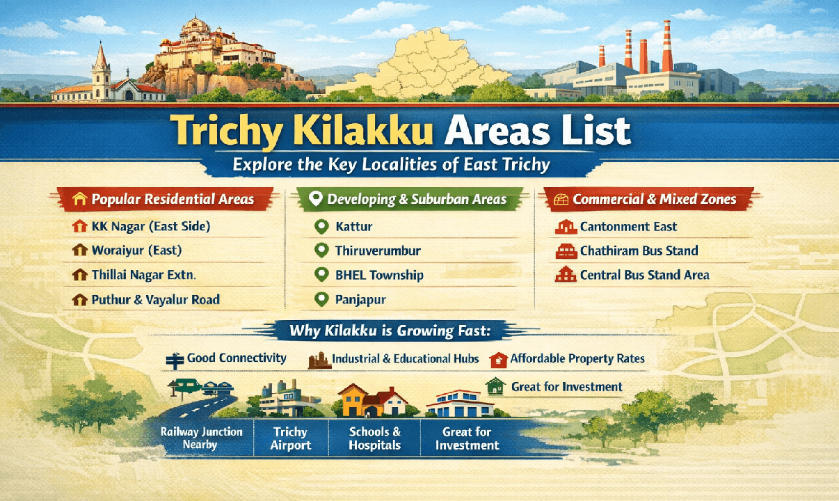 Trichy Kilakku Areas List