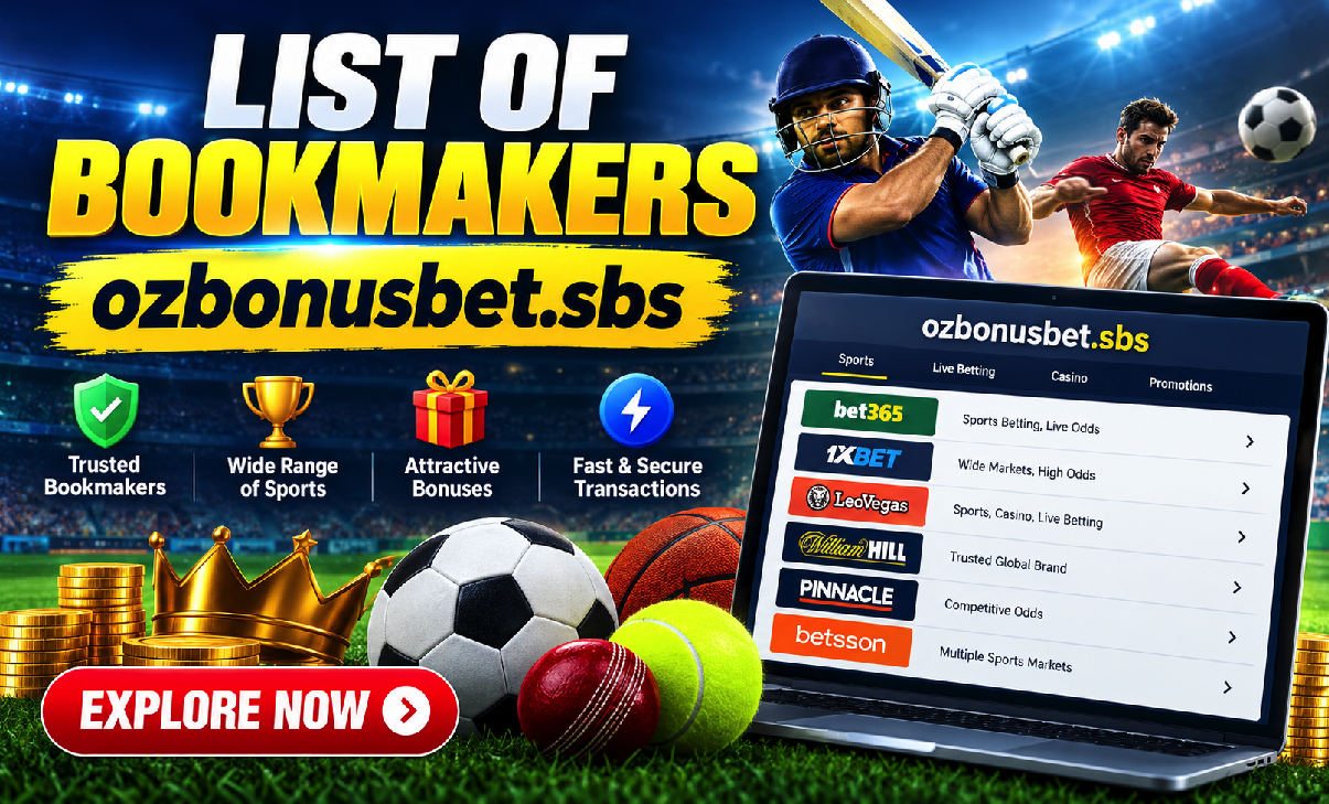 List of Bookmakers on Ozbonusbet.sbs
